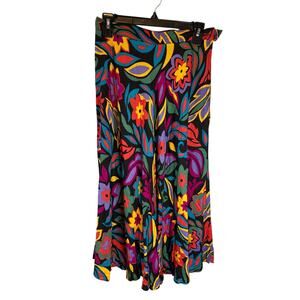 Counterparts Vintage 80s Women's Maxi Skirt 12 Whimsy Colorful Party Floral